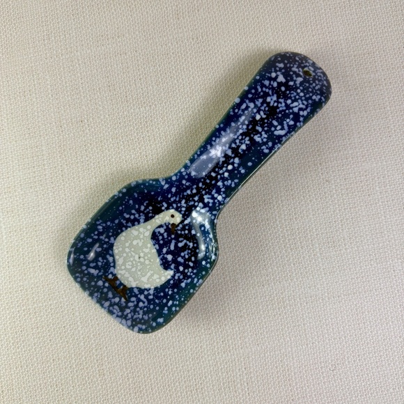 Otogiri “Spackled Goose” Spoon Rest | Navy Speckle | Japan - Picture 13 of 14
